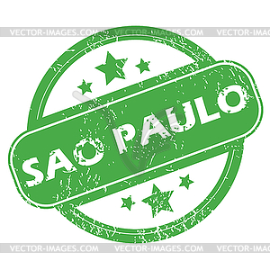 Sao Paulo green stamp - vector clipart