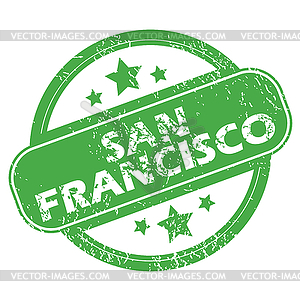 San Francisco green stamp - color vector clipart