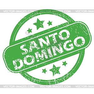 Santo Domingo green stamp - vector image