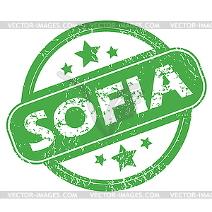 Sofia green stamp - vector clip art