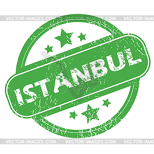 Istanbul green stamp - vector image