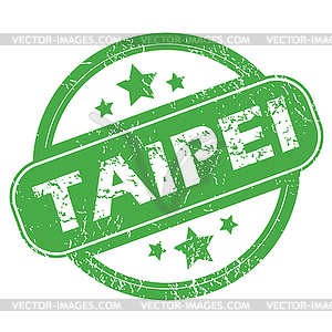 Тайбэй зеленый штамп - векторный графический клипарт