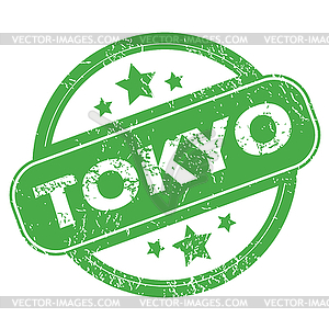 Tokyo green stamp - vector image