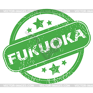 Fukuoka green stamp - vector image