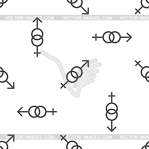 Gender signs pattern - vector clipart