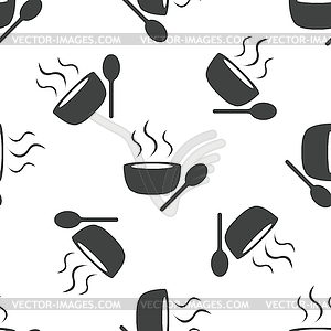 Hot soup pattern - vector clip art