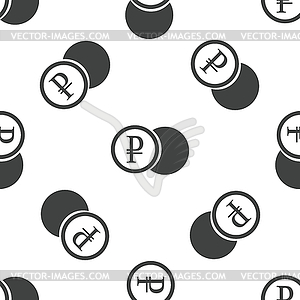 Ruble coin pattern - white & black vector clipart