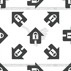 Locked house pattern - vector clipart