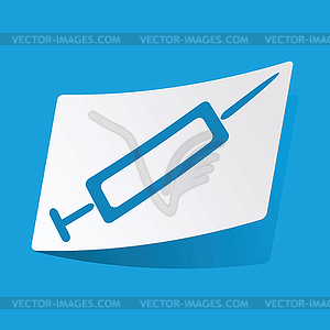 Syringe sticker - vector image