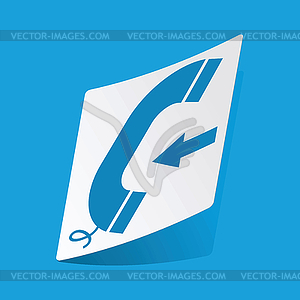 Incoming call sticker - vector image