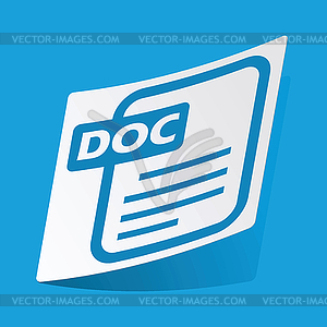 DOC file sticker - vector clipart