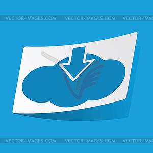 Cloud download sticker - vector clip art