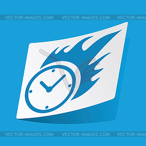 Burning clock sticker - vector clipart