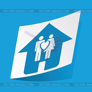 Family house sticker - vector clipart