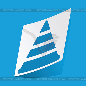 Traffic cone sticker - vector clipart