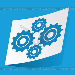 Cogs sticker - color vector clipart