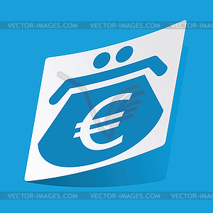 Euro purse sticker - vector clip art