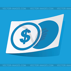 Dollar coin sticker - royalty-free vector clipart