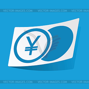 Yen coin sticker - vector image