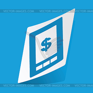 Dollar on screen sticker - vector image
