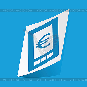 Euro on screen sticker - vector image
