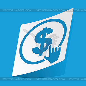 Dollar click sticker - vector clipart