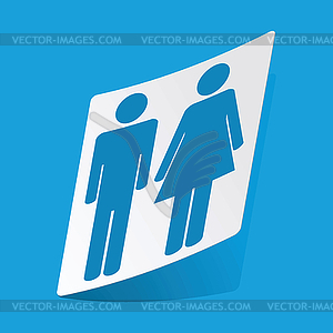 Man and woman sticker - royalty-free vector clipart