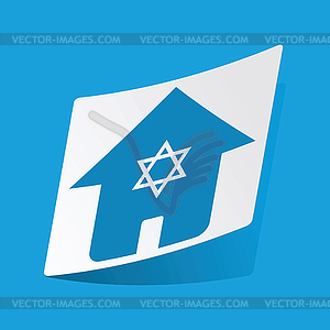 Jewish house sticker - vector image