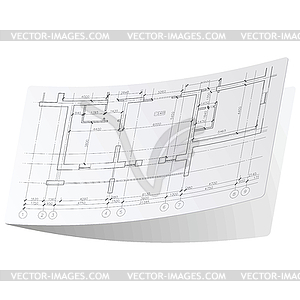 Architecture plan sticker  - vector clip art