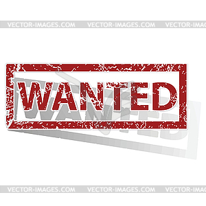 WANTED outlined stamp - vector clip art