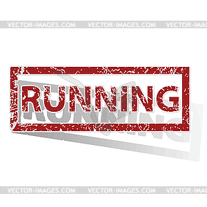 RUNNING outlined stamp - vector clipart