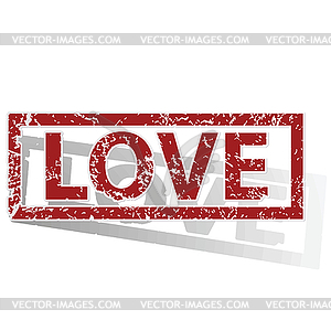 LOVE outlined stamp - vector image