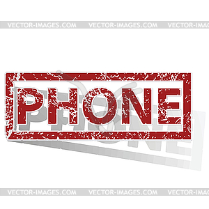 PHONE outlined stamp - vector clipart