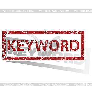 KEYWORD outlined stamp - vector clip art