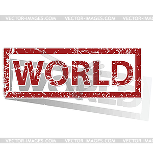 WORLD outlined stamp - vector clipart / vector image