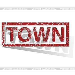 TOWN outlined stamp - vector clipart