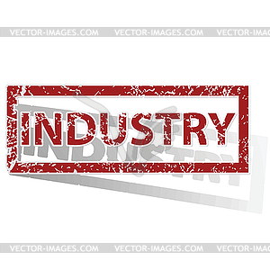 INDUSTRY outlined stamp - vector image