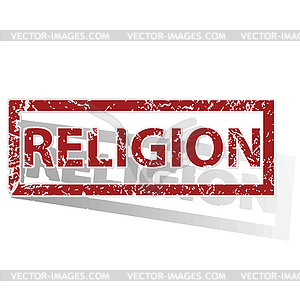 RELIGION outlined stamp - vector clip art