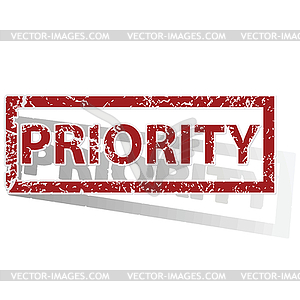 PRIORITY outlined stamp - vector clipart