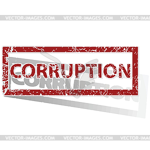 CORRUPTION outlined stamp - vector image