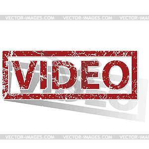 VIDEO outlined stamp - vector clipart