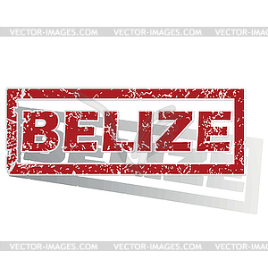 Belize outlined stamp - vector clipart