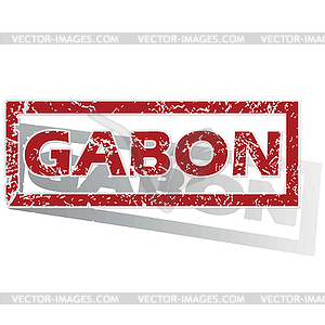 Gabon outlined stamp - vector image