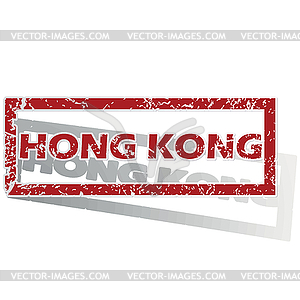 Hong Kong outlined stamp - vector clip art