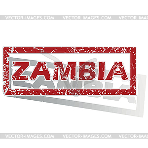 Zambia outlined stamp - vector image