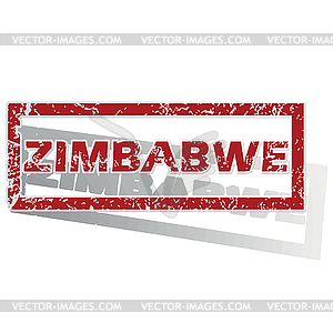 Zimbabwe outlined stamp - vector clip art