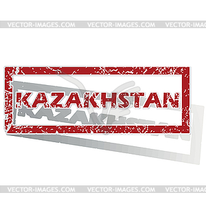 Kazakhstan outlined stamp - vector clip art