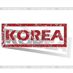 Korea outlined stamp - vector clipart