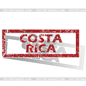 Costa Rica outlined stamp - color vector clipart