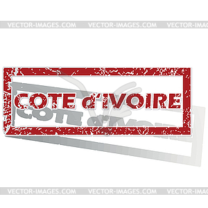 Cote d Ivoire outlined stamp - vector clip art